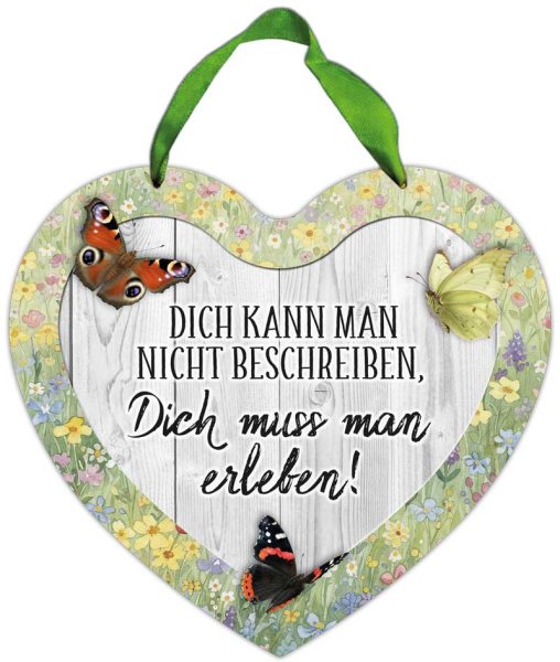 Herz-Blechschild Dich kann man nicht beschreiben