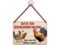 Kulthänger Blechschild Tor Hühner KH126 Kulthänger Blechschild Tor Hühner KH126