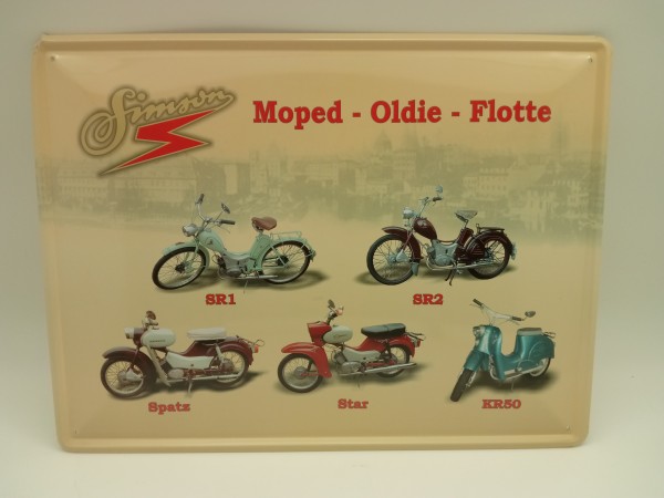 DDR Simson 5er Collage "Moped-Oldie-Flotte" 30x40 Blechschild