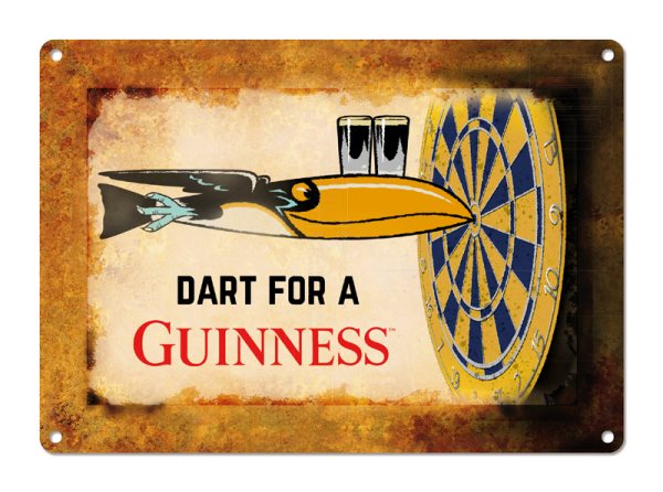 Blechpostkarte - Dart for a Guinness - G302/001