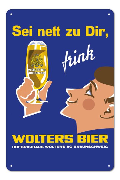 Wolters Bier Blechschild 20 x 30 cm