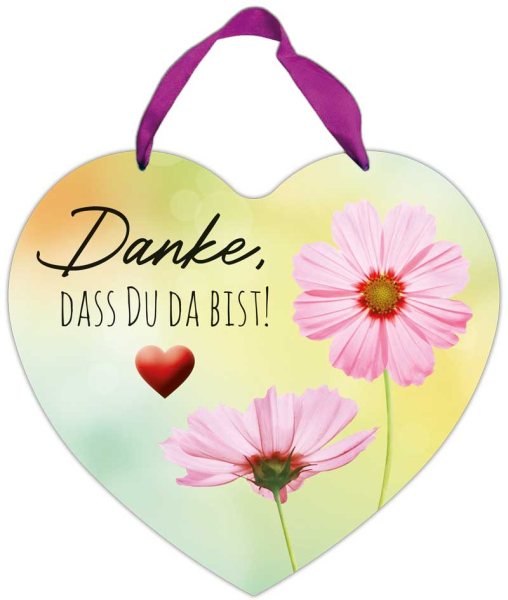 Herz-Blechschild Danke dass Du da bist!