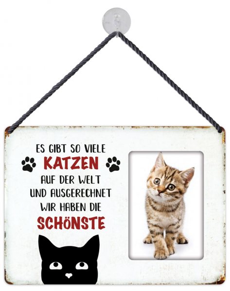 Kult-Rahmen Blechschild Schönste Katze KR017