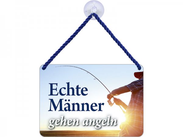 Kulthänger Blechschild Echte Männer angeln KH108