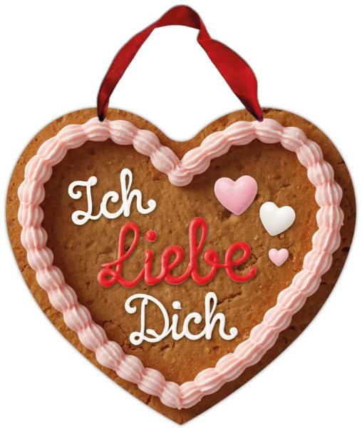 Herz-Blechschild Ich liebe Dich - Lebkuchen - Volksfest