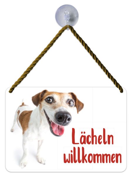 Kult-Hänger Blechschild - Lächeln willkommen KH194