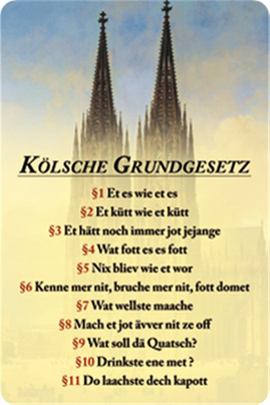 Blechschild Kölsche Grundgesetz Sprüche Lustiges Sonstiges