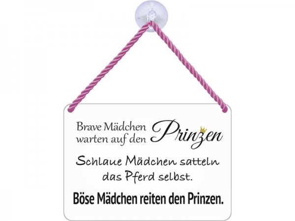 Kulthänger Blechschild Brave Mädchen, böse Mädchen, Prinzen KH070