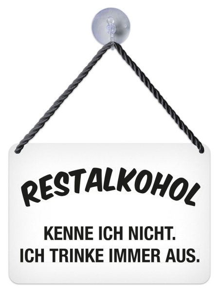 Kulthänger Blechschild RESTALKOHOL kenne ich nicht! KH171