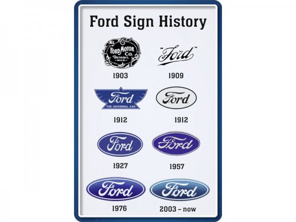 Blechschild Ford Sign History 300/490