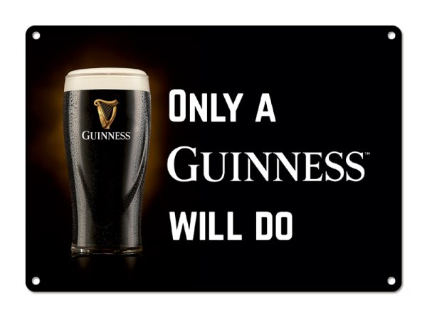 Blechpostkarte - Only a Guinness will do - G302/004