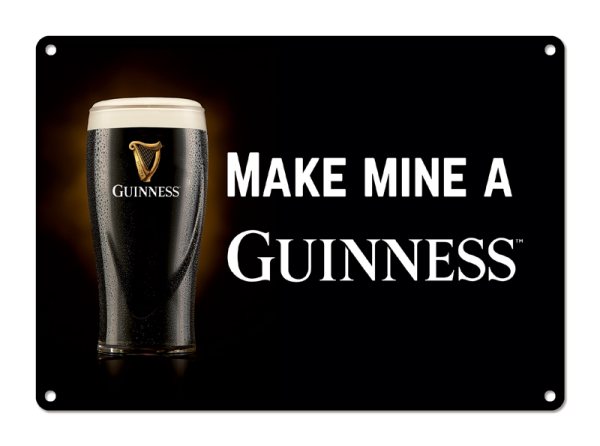 Blechpostkarte - Make mine a Guinness - G302/005