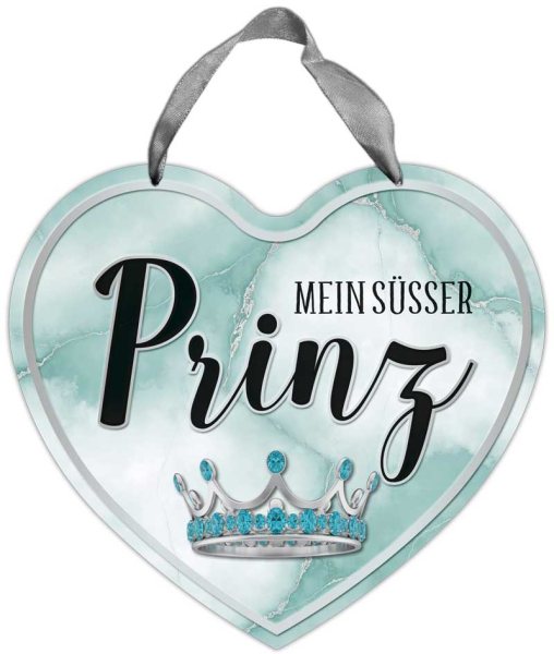 Herz-Blechschild Mein süsser Prinz - Kind Junge Kinderzimmer