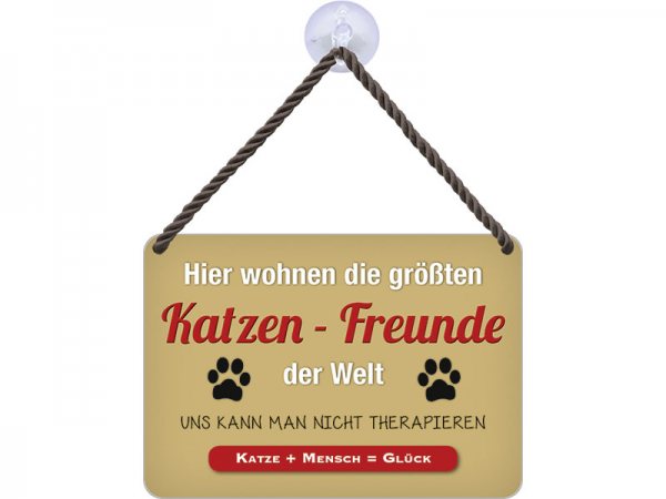 Kulthänger Blechschild Katzen-Freunde KH011