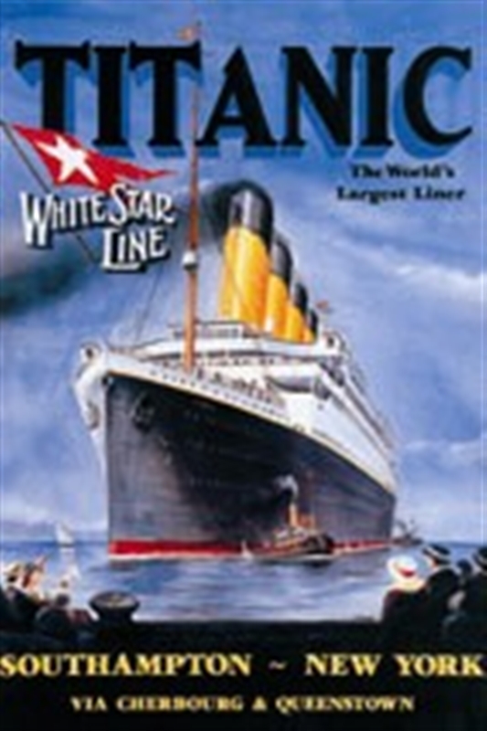 Titanic White Star Line gelb Blechschild Schild Blech Metall Tin Sign 20 x 30 cm 