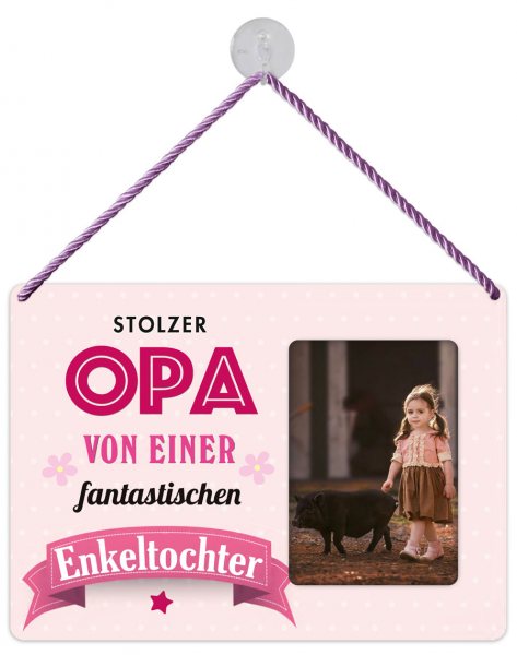 Kult-Rahmen Blechschild Opa Enkelin KR026