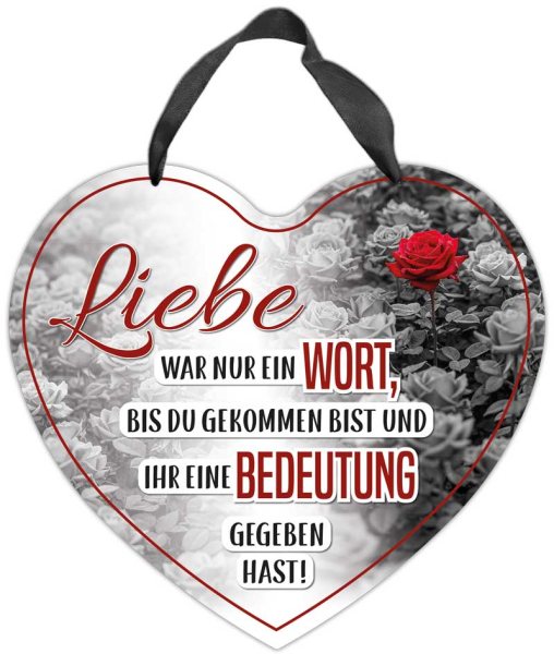 Herz-Blechschild Liebe war nur ein Wort