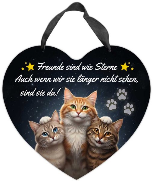 Herz-Blechschild Freunde sind wie Sterne