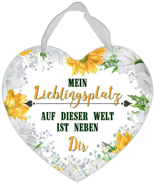 Herz-Blechschild Mein Lieblingsplatz ist neben Dir