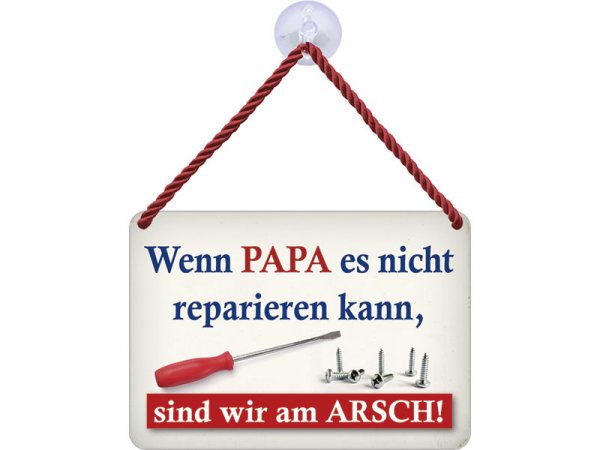 Kulthänger Blechschild Papa reparieren KH130