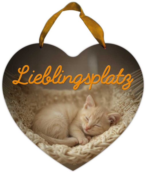 Herz-Blechschild Lieblingsplatz