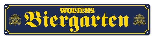 Wolters Biergarten Straßenschild 46 x 10 cm