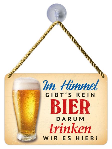 Kult-Hänger Blechschild - Himmel + Bier KH203