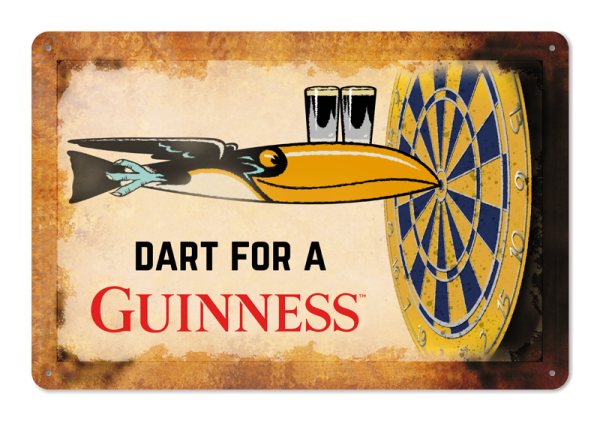 Blechschild - Dart for a Guinness - G300/003