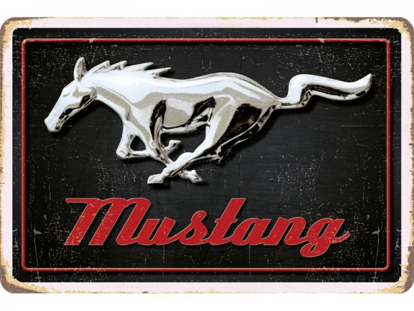 Blechschild Ford Mustang Pferd Logo Quer 300/493
