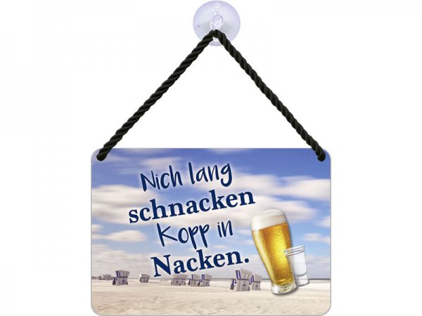 Kulthänger Blechschild lang schnacken KH106