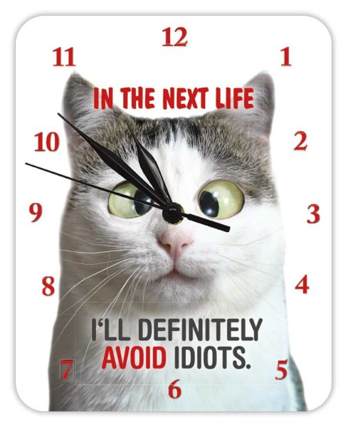 Kult-Uhr - Avoid idiots (Cat) - KU14