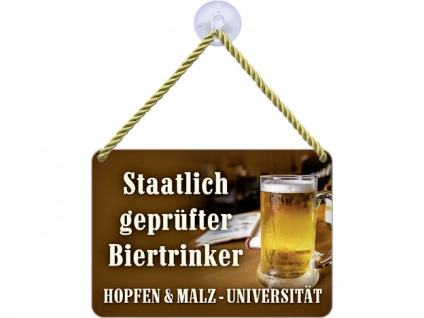 Kulthänger Blechschild Biertrinker KH121