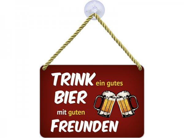 Kulthänger Blechschild Bier gute Freunde KH105