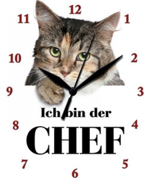 Uhr Katze Ich bin der Chef