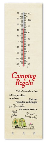Kult-Thermometer -Camping Regeln - T014