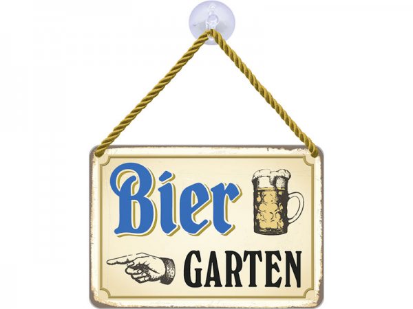 Kulthänger Blechschild Biergarten KH056