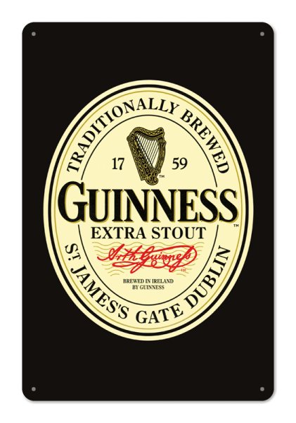 Blechschild - Guinness Label - G300/004