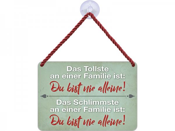 Kulthänger Blechschild Das tollste und schlimmste an einer Familie KH032