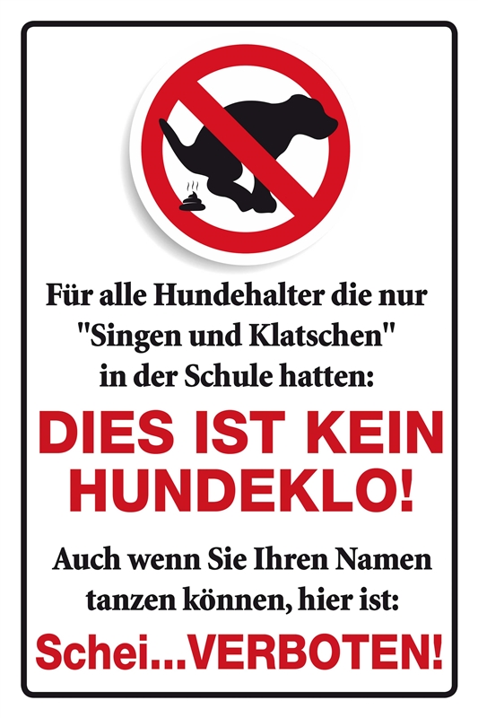 „Kein Hundeklo“ Schild – 30x20 Cm, Aus Aluminium, Für Garten & öffentliche Flächen