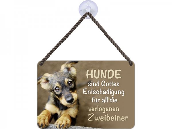 Kulthänger Blechschild Hunde + Zweibeiner KH084